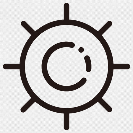 Sun vector icon. Illustration isolated for graphic and web design.のイラスト素材