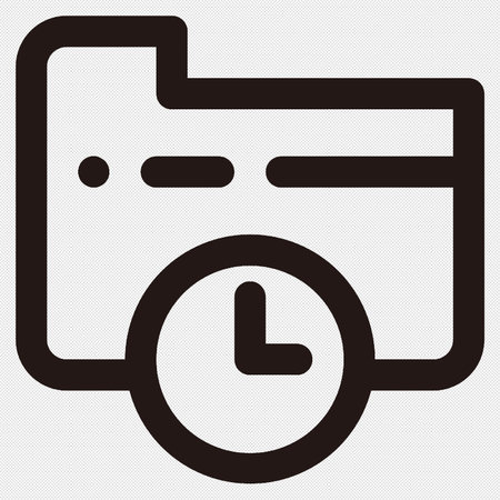 Folder time vector icon. Illustration isolated for graphic and web design.のイラスト素材