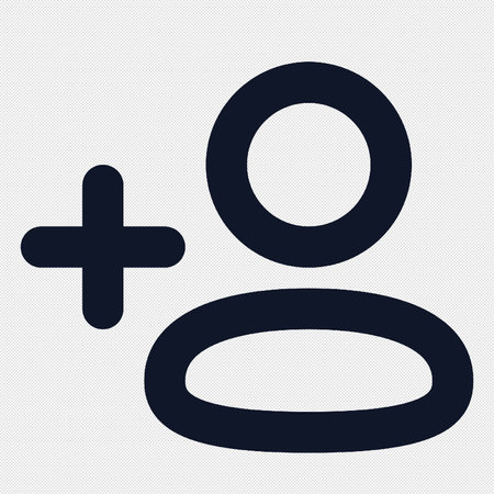 Add user sign icon. Add friend symbol. Flat design style.のイラスト素材