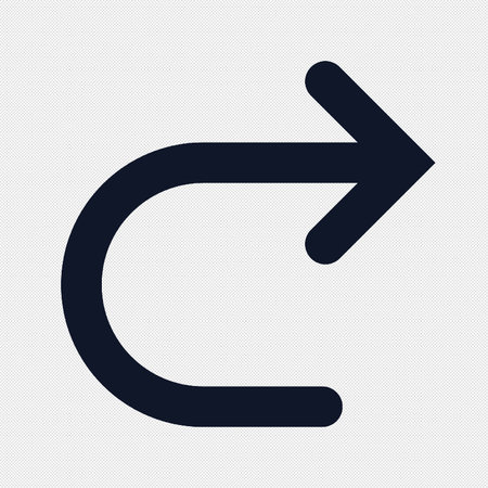 Right arrow sign icon. Back direction symbol. Flat design style.のイラスト素材