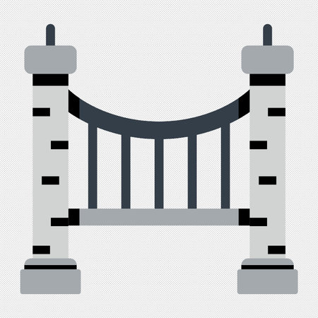 Bridge icon on a gray background. Vector illustration. Eps 10.