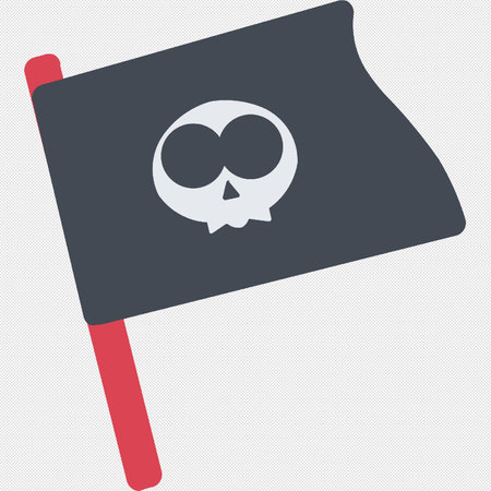 Pirate flag icon. Flat design style. Made in vector illustrationのイラスト素材