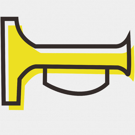 Trumpet sign icon. Musical instrument symbol. Diagonal line style.のイラスト素材