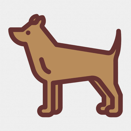 Dog icon. Vector illustration. Brown pictogram on a gray backgroundのイラスト素材