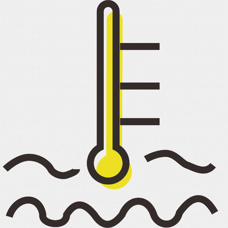 Thermometer icon. Simple black and yellow design. Vector illustrationのイラスト素材