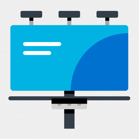 Presentation board icon. Blue sign on a black background. Vector illustrationのイラスト素材