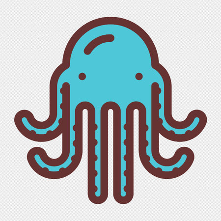 Octopus icon. Simple illustration of octopus vector icon for webのイラスト素材