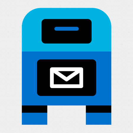 Mailbox icon. Vector. Blue icon on a black background.のイラスト素材