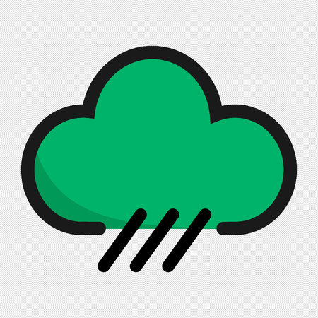Cloud rain sign. Black icon on a white background. Vector illustrationのイラスト素材