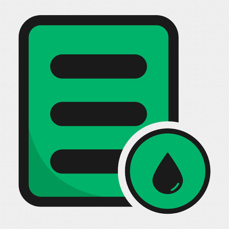 Water drop icon. Flat style vector illustration. Black and green colors.のイラスト素材