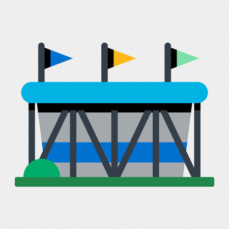 Football stadium icon. Flat vector related icon with long shadow for web and mobile applicationsのイラスト素材