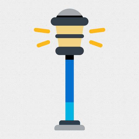 Street lamp icon on a gray background. Vector illustration. Eps 10のイラスト素材