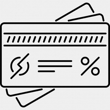 Credit Card vector icon. Black dotted line icon on white background.のイラスト素材
