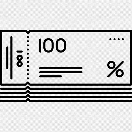 Discount Coupon Icon Vector. Black Isolated On White Backgroundのイラスト素材