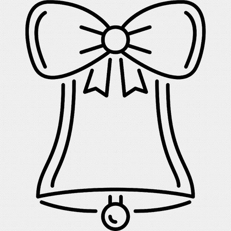Bell vector icon. Illustration isolated on black background for graphic and web design.のイラスト素材