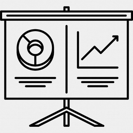 Diagram Presentation vector icon. Black symbol on a white background. Isolated.のイラスト素材