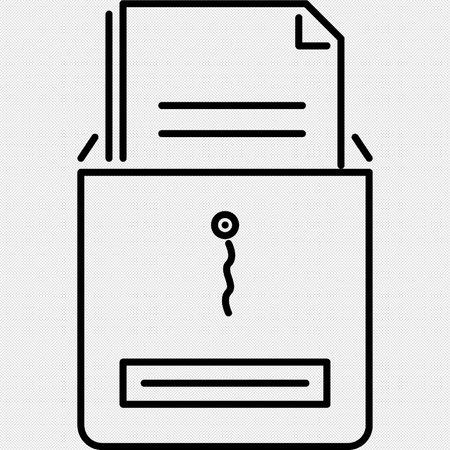 Document File Icon. Vector Illustration. Black Isolated On White Background.のイラスト素材