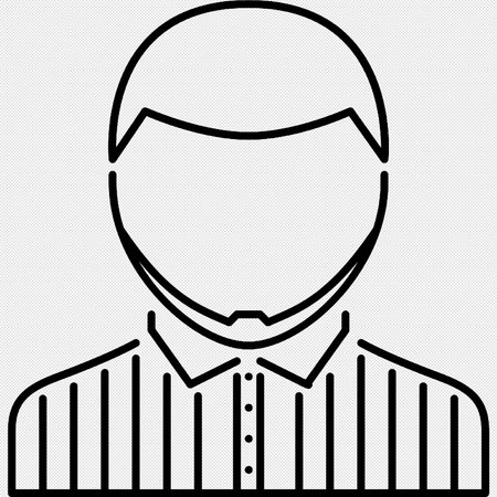 Businessman Face Icon. Vector Illustration. Black Contour Isolated on White Background.のイラスト素材