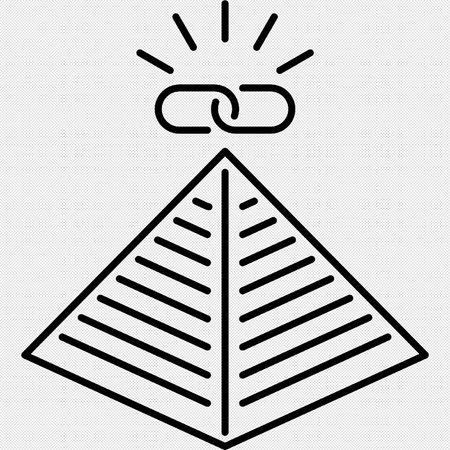 Pyramid of Egypt vector icon. Black contour isolated on white background.のイラスト素材