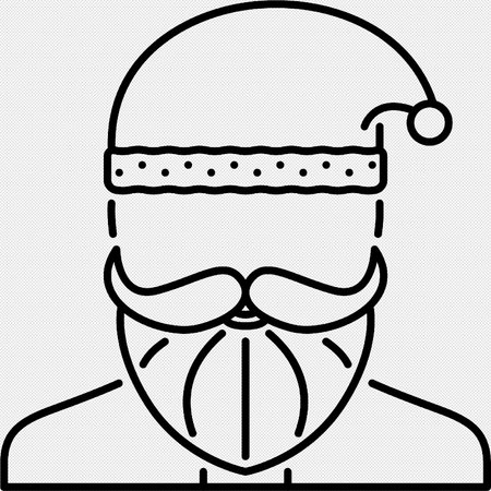 Santa Claus Face Icon. Black Stencil Design. Vector Illustration.のイラスト素材
