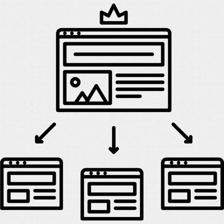 Web page vector icons set. Black icons on a gray background.のイラスト素材