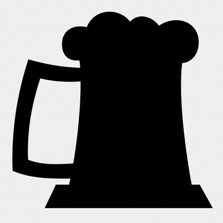 Beer glass sign. Black dotted icon on a white background. Vector illustration.のイラスト素材