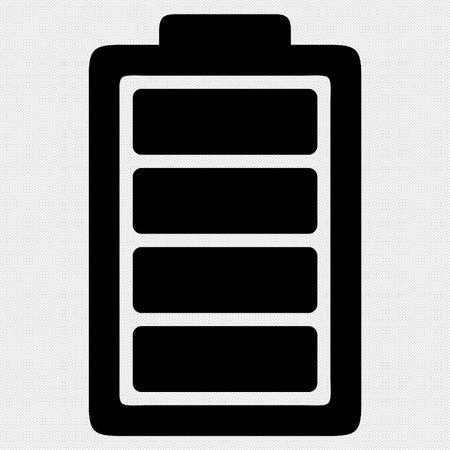 Battery low level sign. Vector. Black icon on a white background.のイラスト素材