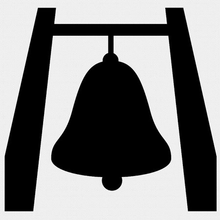 Bell Icon Isolated on a Black Background. Vector Illustration.のイラスト素材