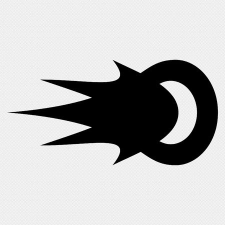 Torch sign illustration. Black icon on a white background. Isolated.のイラスト素材