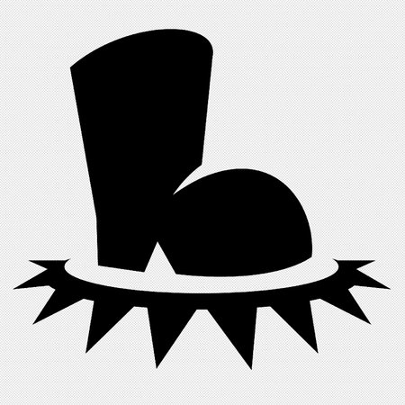 Cowboy Boot Icon. Black Isolated on White Background. Vector Illustration.のイラスト素材