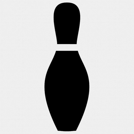 Bowling pin vector icon. Illustration symbol is isolated on a black background for graphic and web design.のイラスト素材