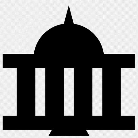 United States Capitol Building icon. Vector illustration. Black icon on a white background.のイラスト素材