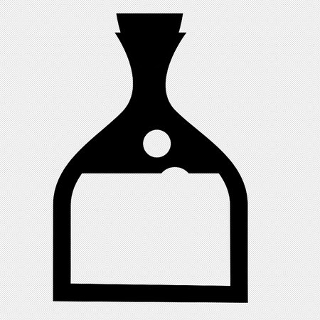 Bottle icon. Vector. Black icon on a white background. Isolated.のイラスト素材