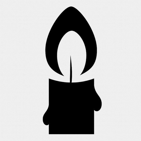 Candle icon vector. Black symbol on a white background. Isolated.のイラスト素材