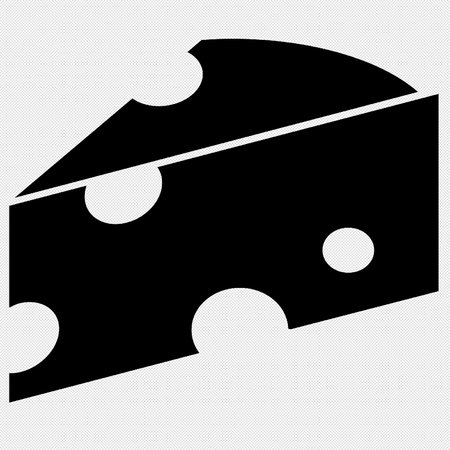 Cheese sign illustration. Vector. Black icon on a white background.のイラスト素材