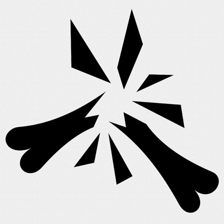 Broken Star sign. Black icon on a white background. Vector illustration.のイラスト素材