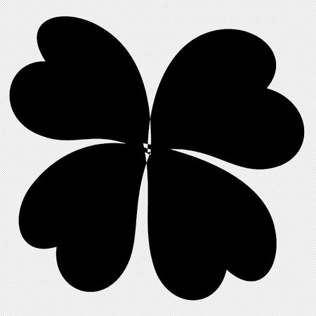 Clover leaf sign. Black dotted vector icon on a white background.のイラスト素材