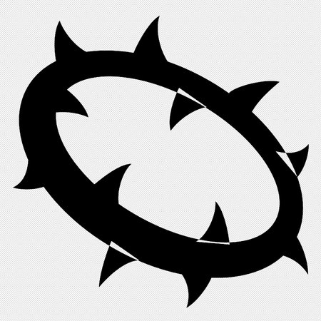 Shark Icon. Black Contour on a gray background. Vector illustration.のイラスト素材