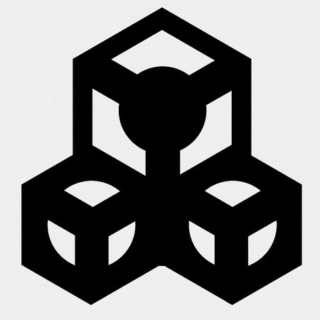 Blockchain icon. Cryptocurrency symbol. Vector illustration. Isolated on black background.のイラスト素材