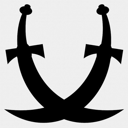 Anchor vector icon on a black background. Vector illustration.のイラスト素材