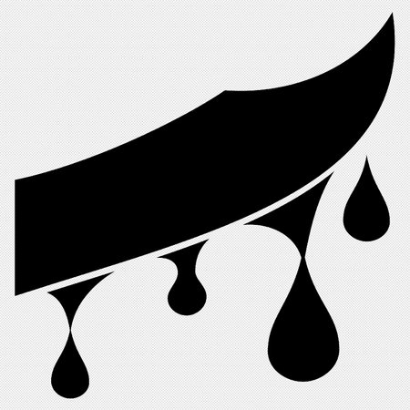 Dripping liquid sign. Black icon on a white background. Vector illustration.のイラスト素材