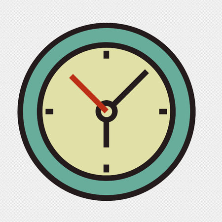 Clock icon. Flat vector related icon with long shadow for web and mobile applicationsのイラスト素材