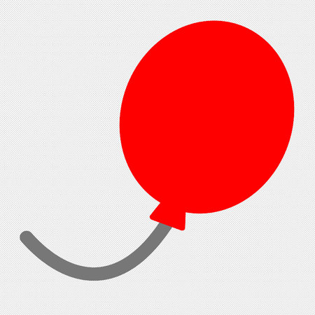 Balloon sign illustration. Red icon on a white background with black dots.のイラスト素材