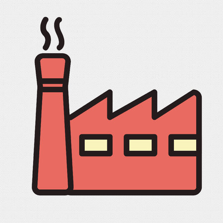 Factory icon. Vector illustration. Isolated on a white background.のイラスト素材