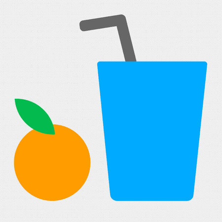 Orange juice glass icon. Flat design style. Made in vector illustrationのイラスト素材