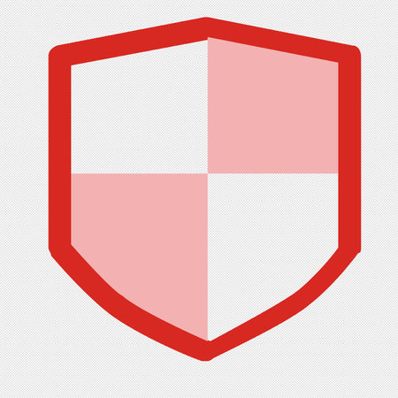 Shield sign icon. Protection symbol. Gray dotted background with white space.のイラスト素材