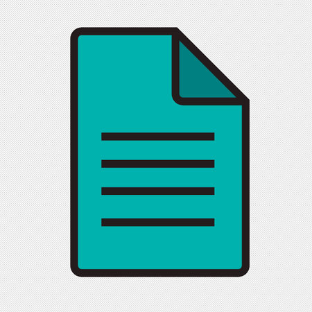 Document Icon. Flat Vector Illustration. Blue and green colors.のイラスト素材
