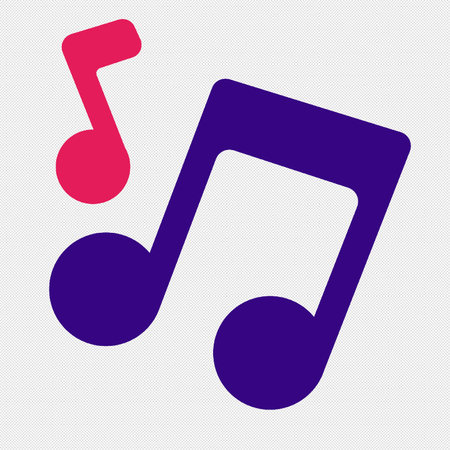 Music note sign icon. Musical symbol. Flat design style. Made in vector illustrationのイラスト素材
