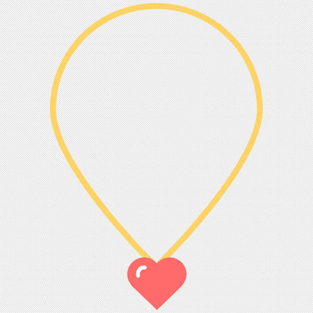 Necklace with heart icon. Flat design style eps 10のイラスト素材