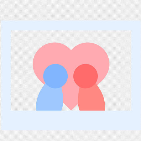 Social media icon. Couple with heart. Flat design style.のイラスト素材